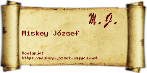 Miskey József névjegykártya