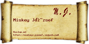 Miskey József névjegykártya